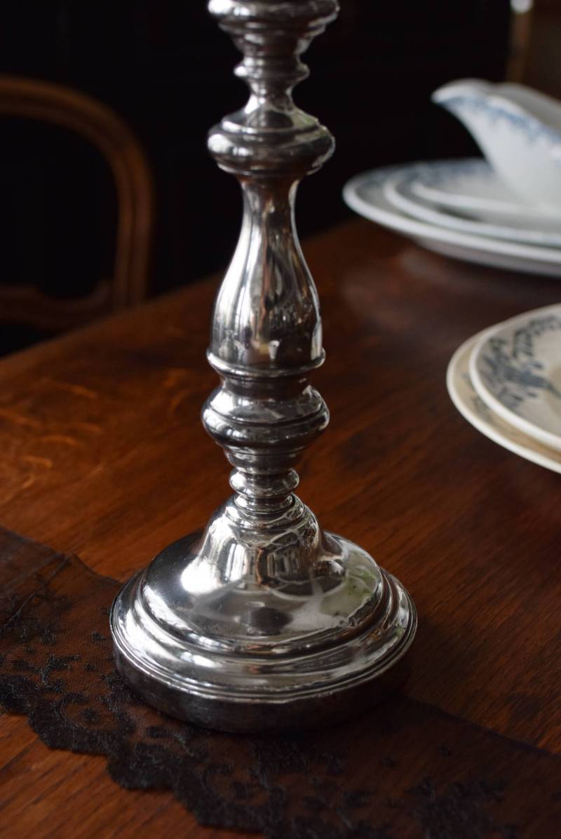 キャンドルスタンド.20 シルバープレート フランスアンティーク雑貨 燭台