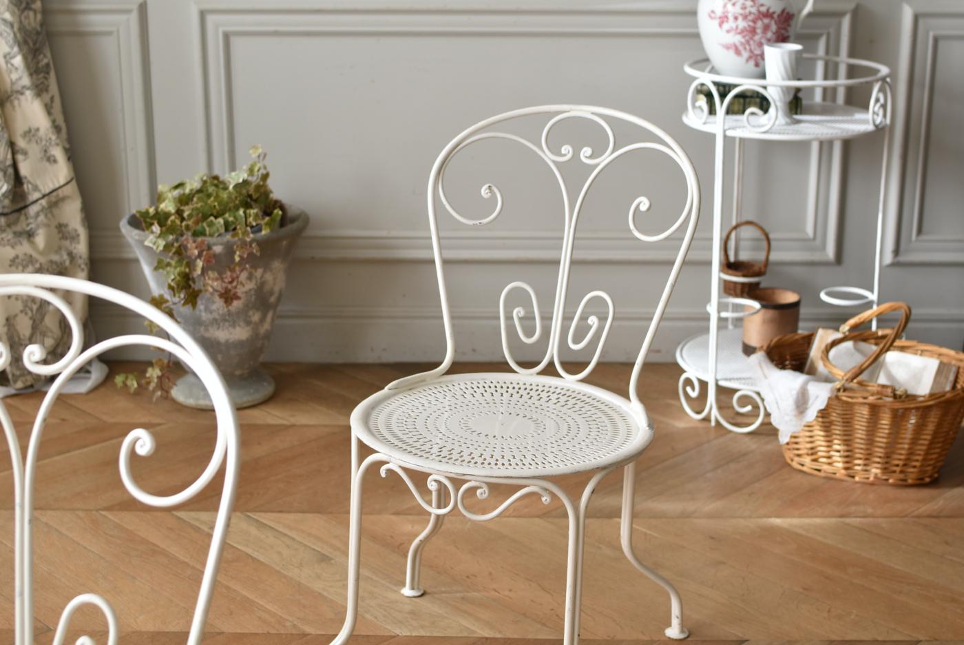 フランスアンティークガーデニング ガーデンチェア.6 アイアンチェア