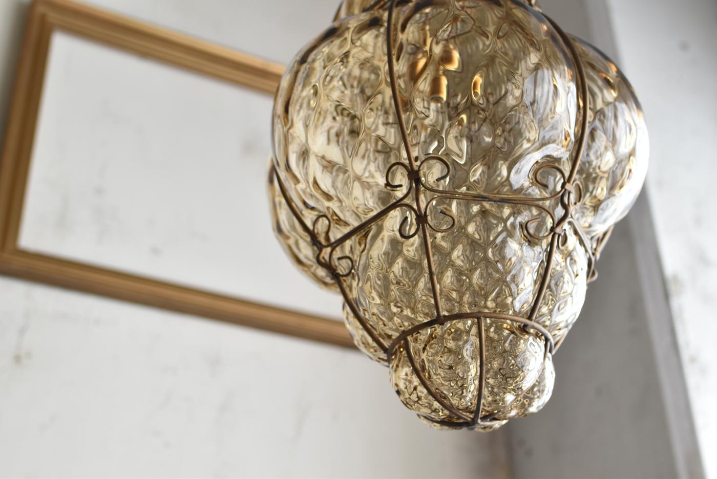 フランスアンティーク照明 ムラーノガラスランプ フレンチインテリア