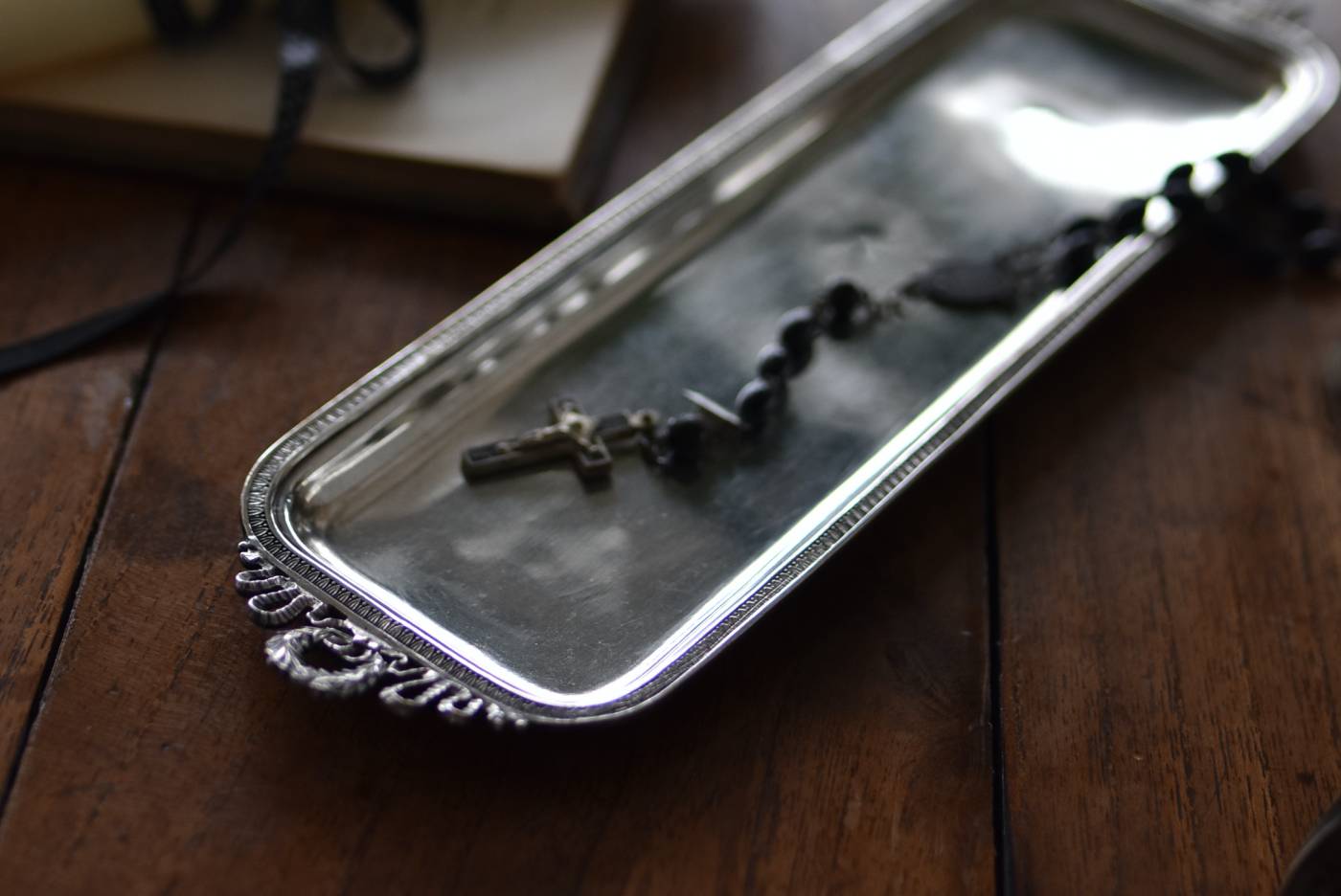 フランスアンティーク雑貨 シルバートレイ.4 DERIOT