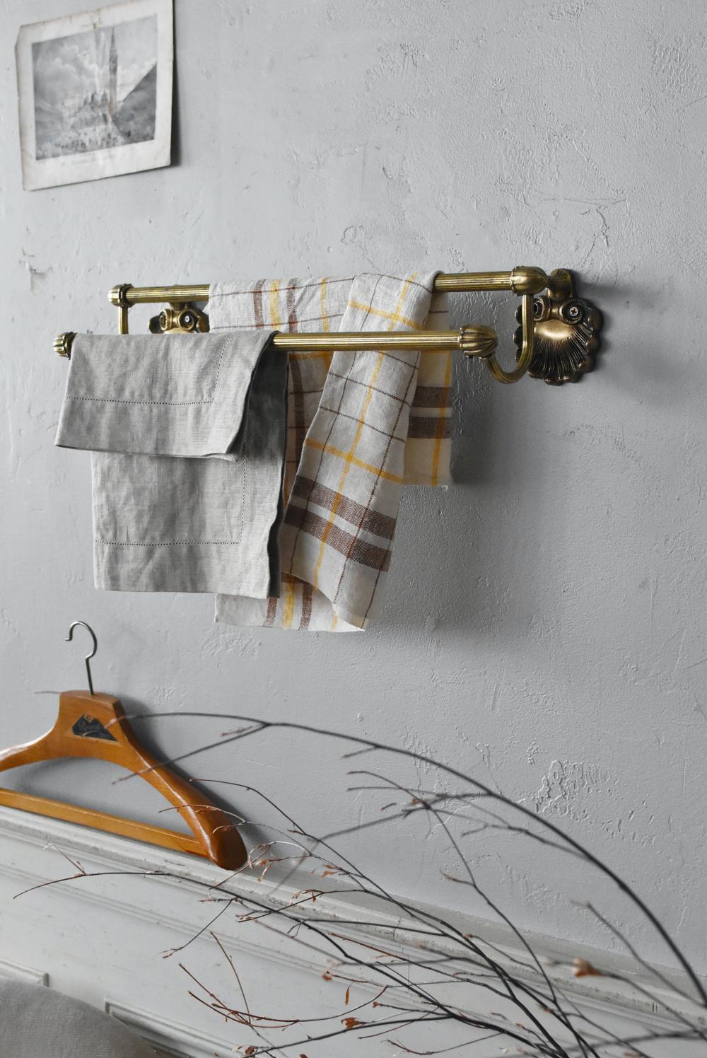 タオルハンガー.真鍮 タオル掛け フランスアンティークパーツ