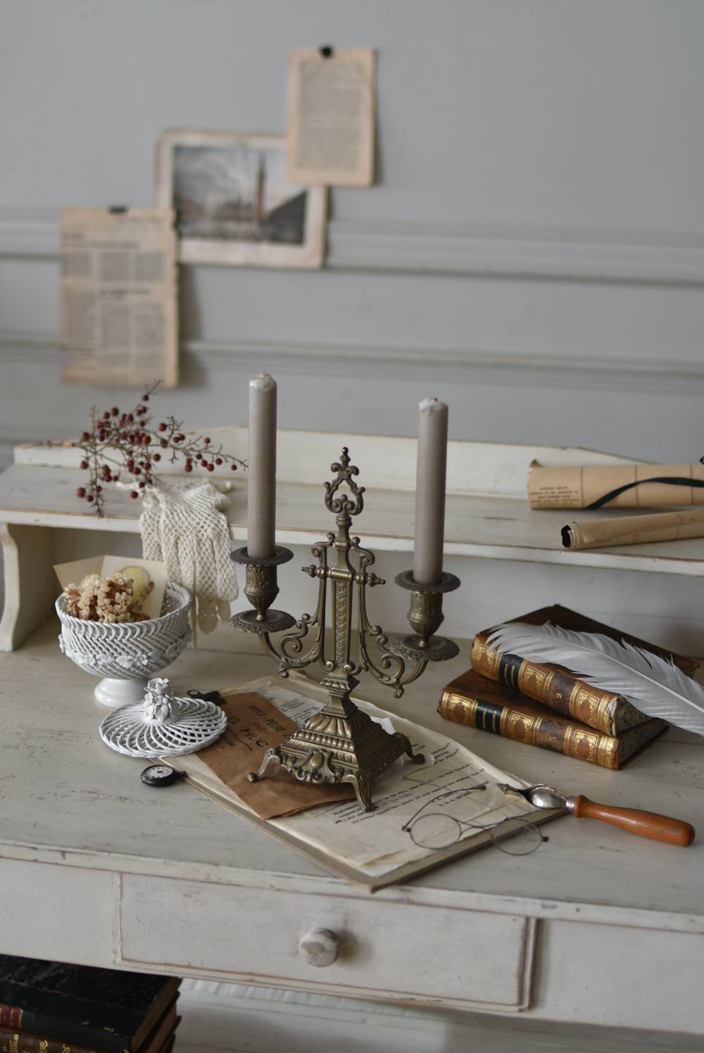 2灯キャンドルスタンド.4 イタリア アンティーク ディスプレイ雑貨