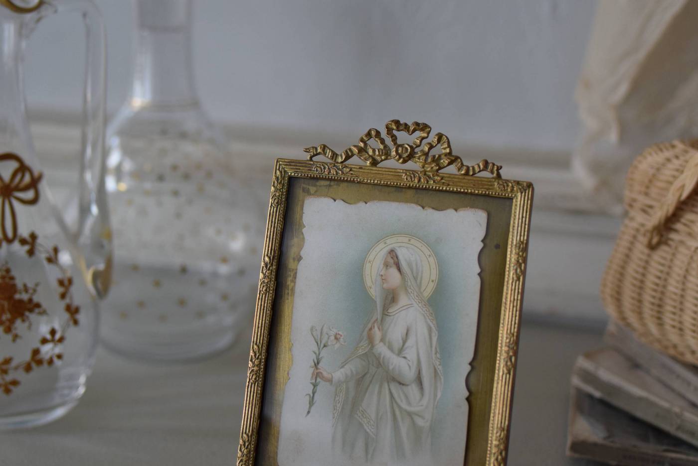 フォトフレーム.27 フランス雑貨 ガラスフレーム 額 ミディ