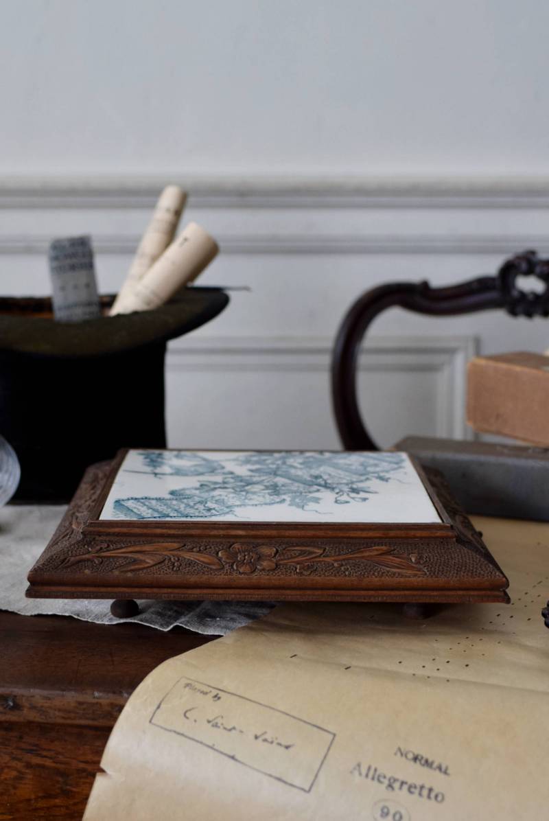 オルゴール付き鍋敷き LONGWY ロンウィ フランスアンティーク雑貨