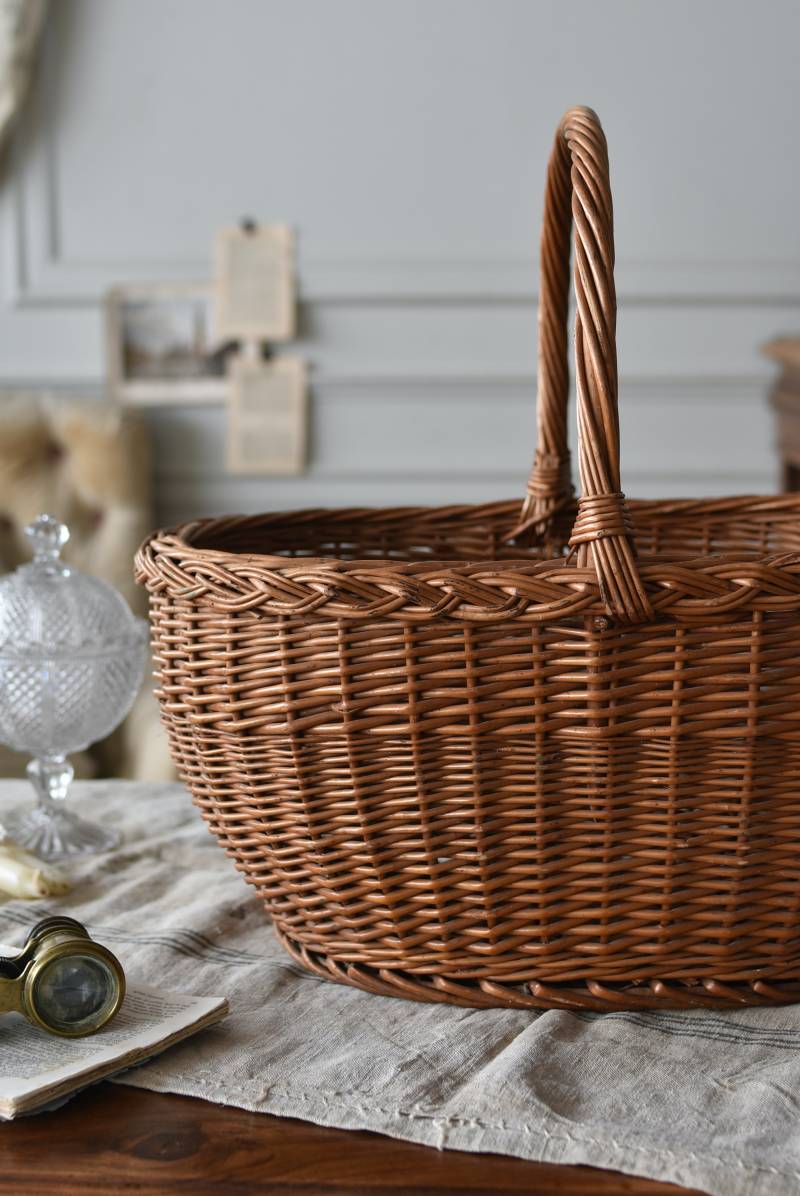 フレンチバスケット.19 フランスヴィンテージ雑貨 ラタン籠 籐籠