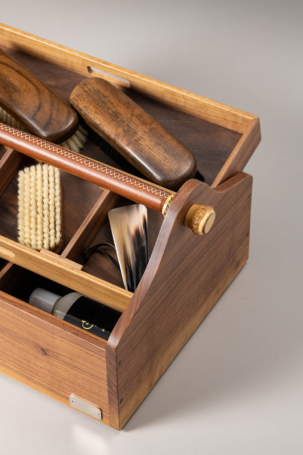 Bamboo root Shoe care box – Lorenzi Milano