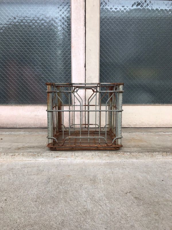 ワイヤーバスケット ボトルケース メタルボックス ミルククレート