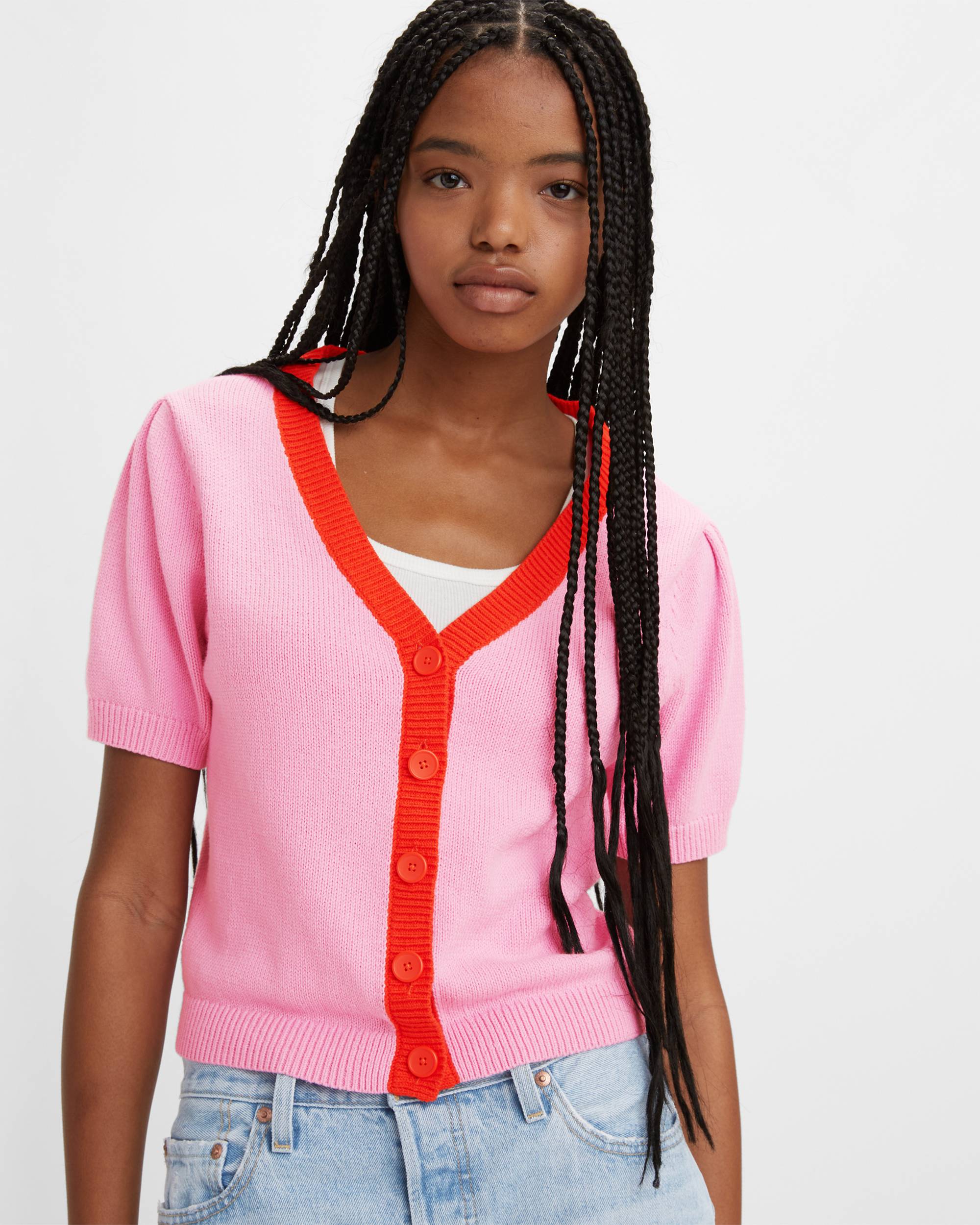 Josie Short Sleeve Cardigan - Pink | Levi's® US