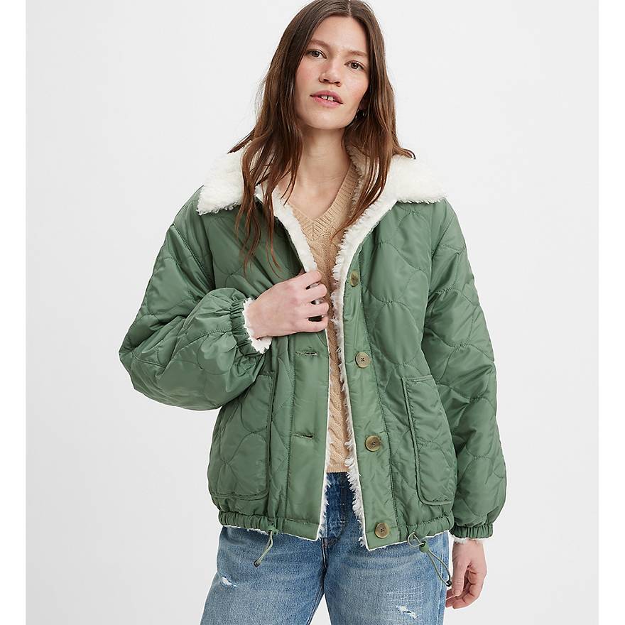 Sherpa Reversible Swing Trucker Jacket - Green | Levi's® US