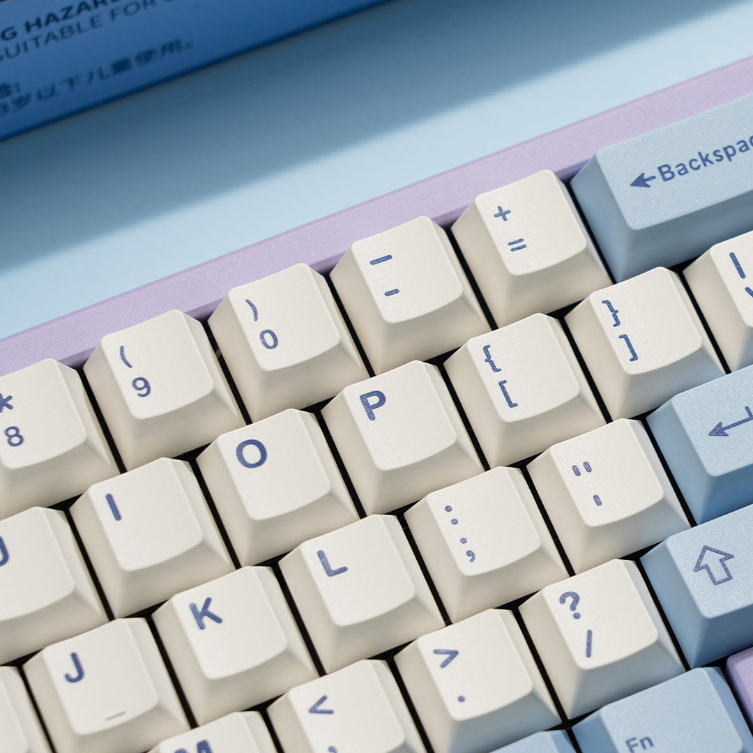 Wuque WS Blue Oasis Keycaps Cherry Profile Mechanical Keyboard