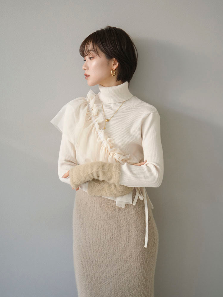 予約]チュールサッシュベルト/アイボリー – Lumier