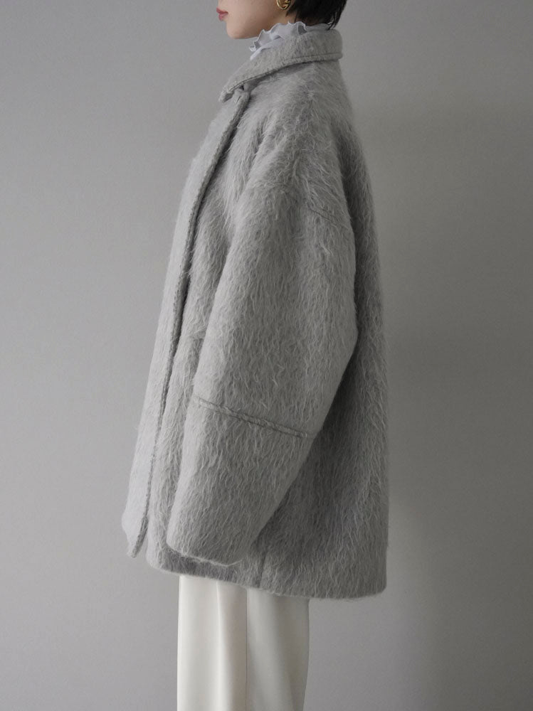 予約]シャギーミドルコート/杢グレー – Lumier