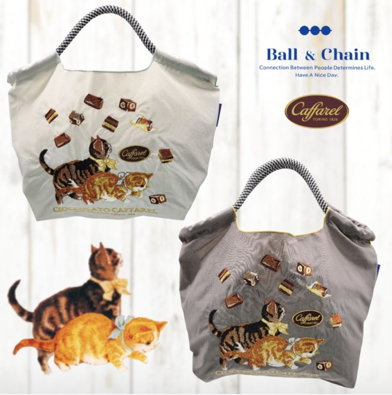 カファレル×Ball&Chainコラボバッグ】仔猫とチョコのカワイイ刺繍