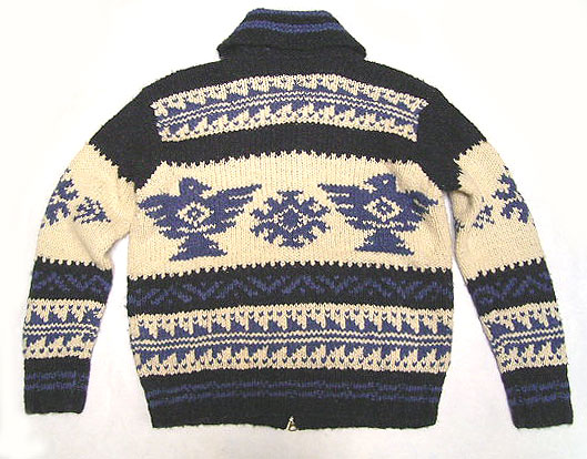 POLO by Ralph Lauren HAND KNIT ZIP COWICHAN SWEATER Thunderbird