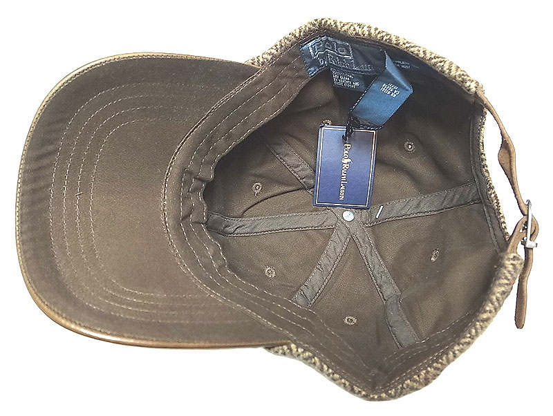 POLO Ralph Lauren Leather Brim Tweed Capポロ・ラルフ本革×ツイード