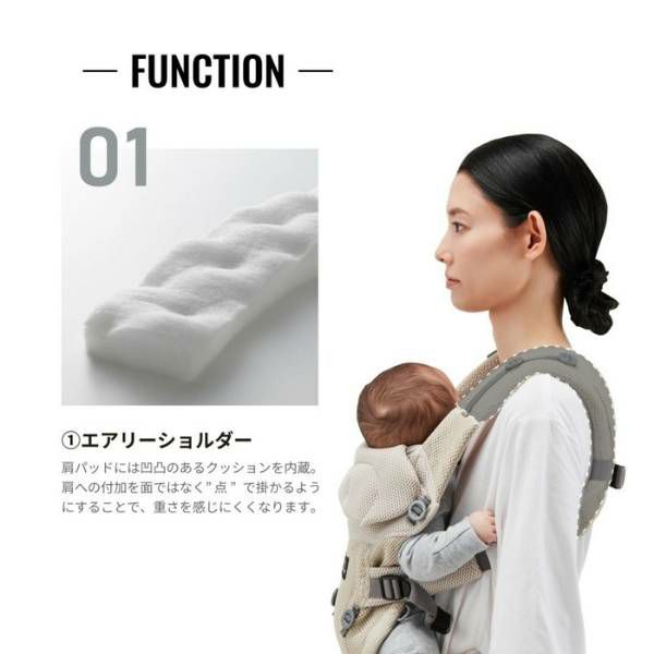 エールベベの抱っこ紐【ベビーキャリアスリー】ネイビー 新生児から