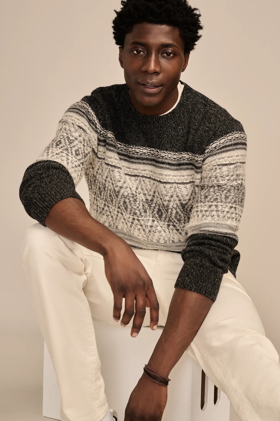 INTARSIA CREW NECK SWEATER | Lucky Brand