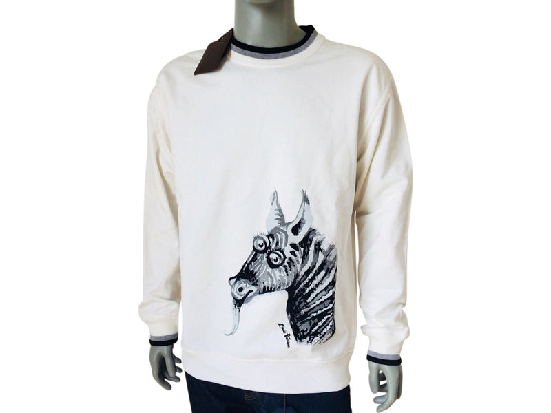 Louis Vuitton Men's Cream Cotton Chapman Zebra Sweater – Luxuria & Co.