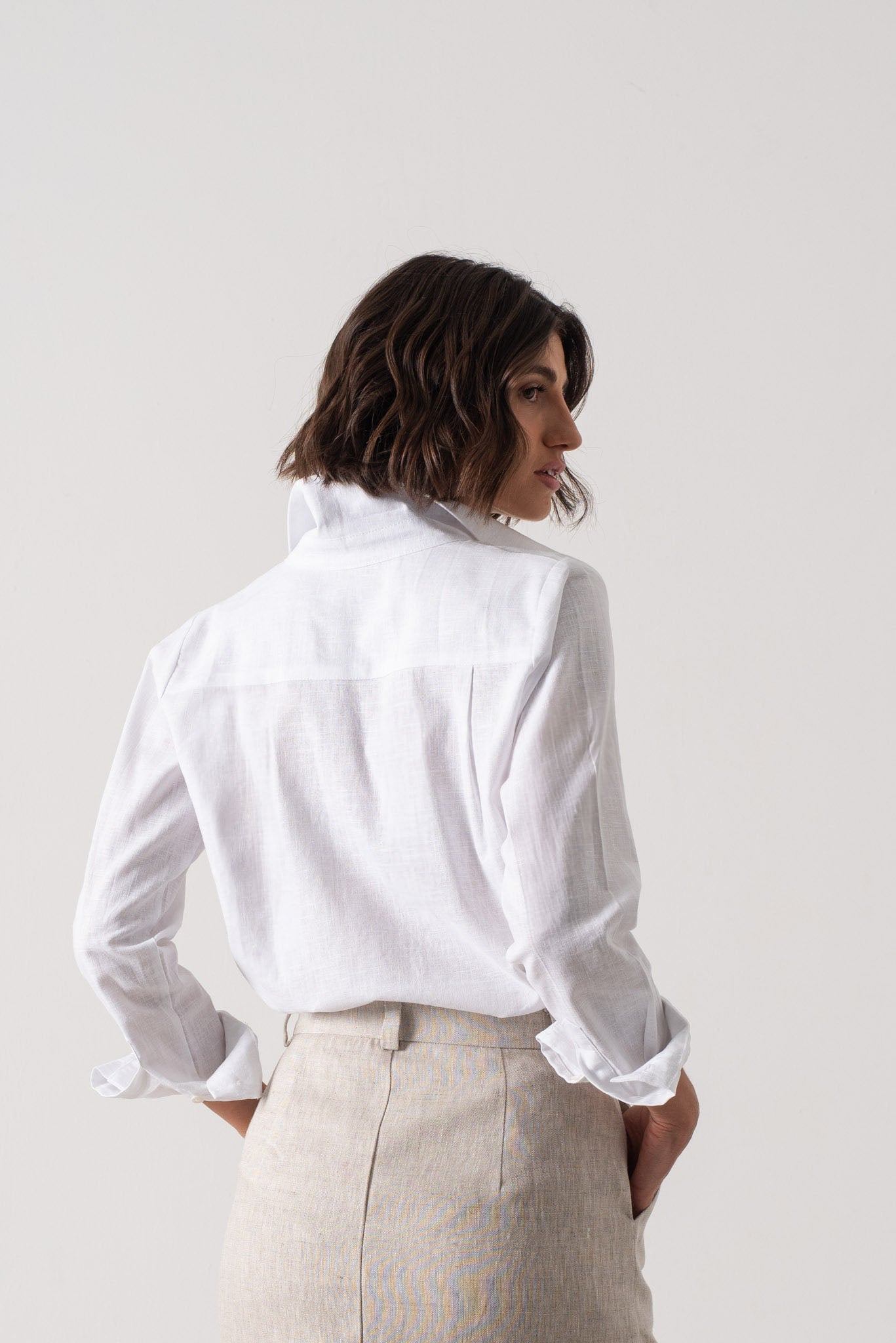 La Classica Linen Shirt White - LUXMII
