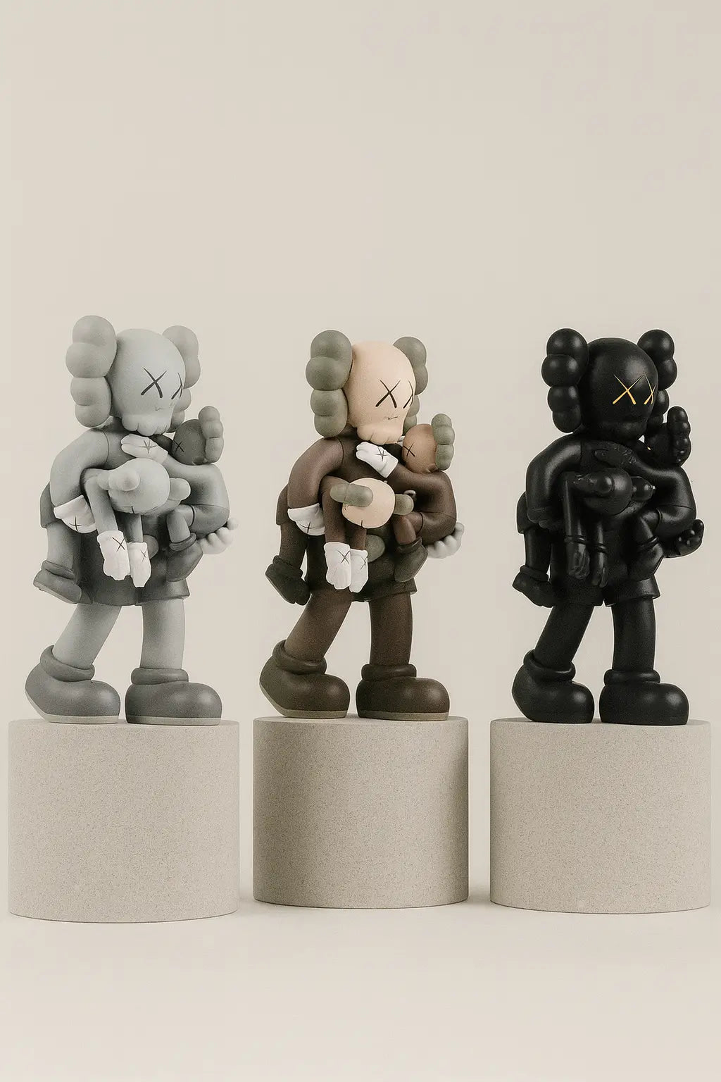 KAWS – Clean Slate Vinyl Figures Grey/Black/Brown 2018 – LYNART STORE