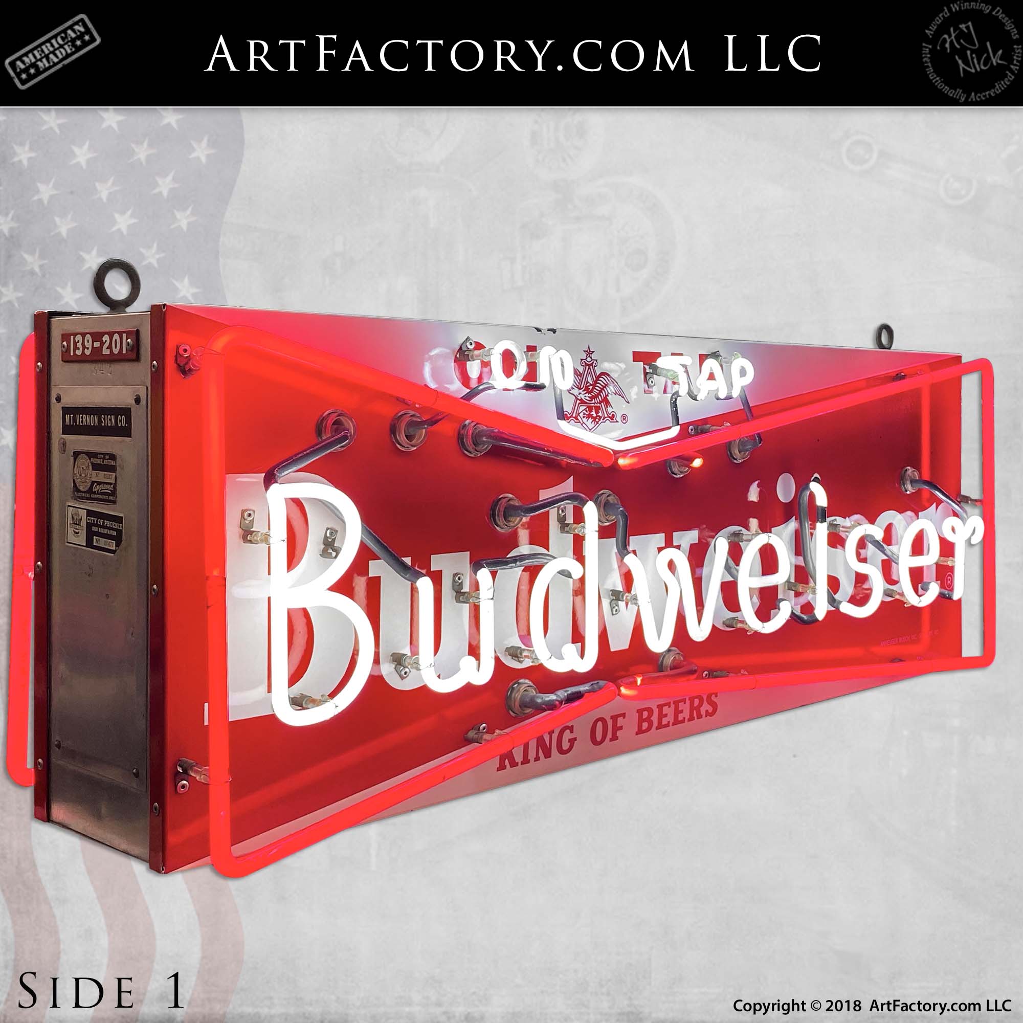 1950s Budweiser King of Beers Neon Sign | ArtFactory.com