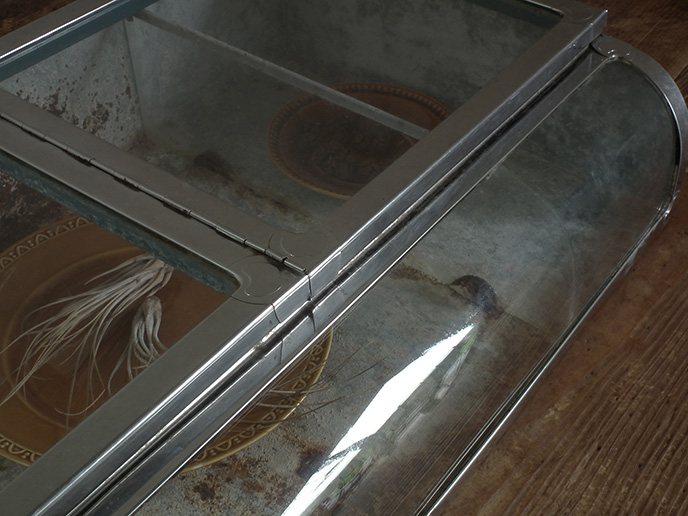 アンティークレトロ ブリキ ガラスショーケース スマートケース ☆昭和