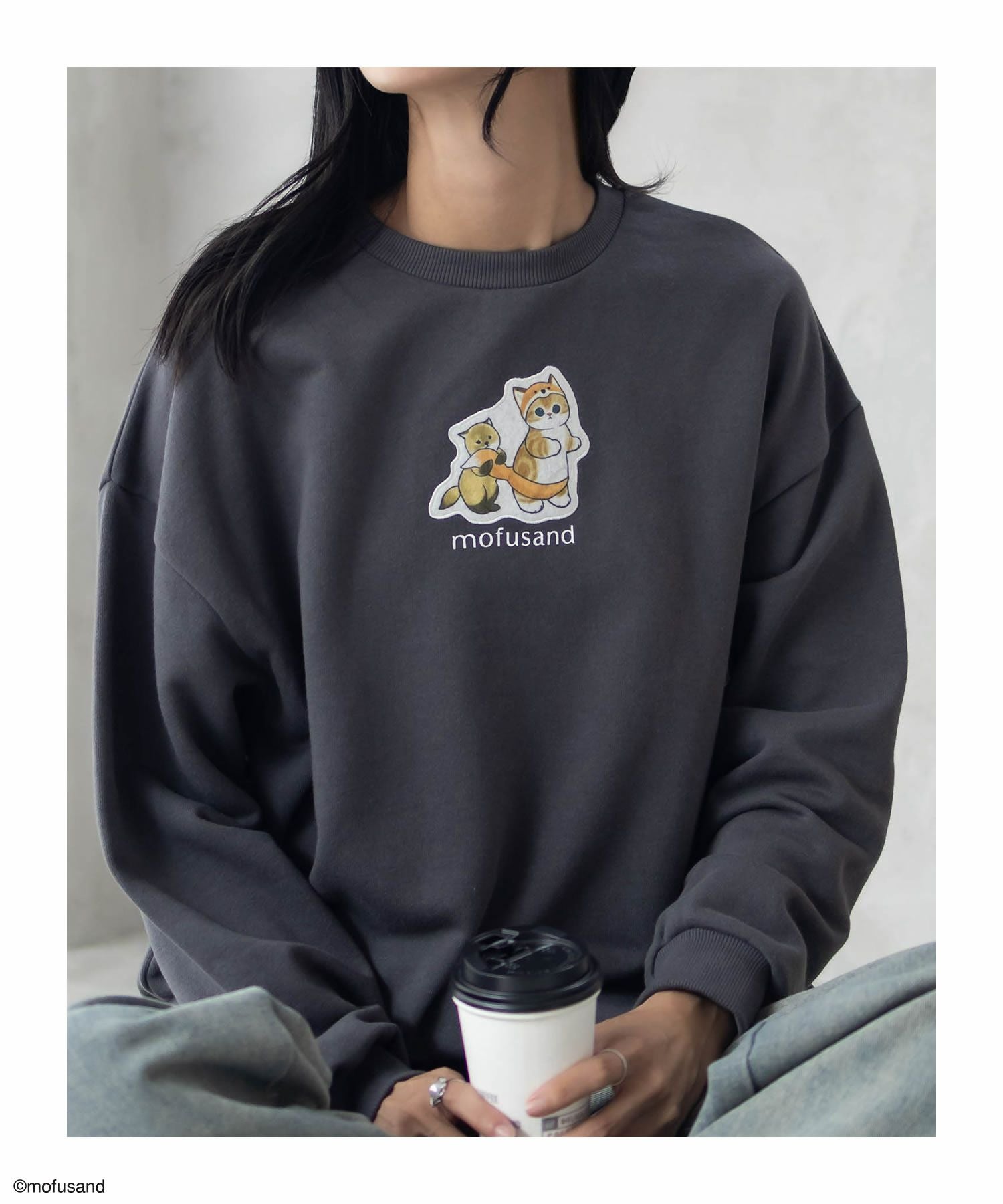 mofusand フォックスプリントトレーナー レディース