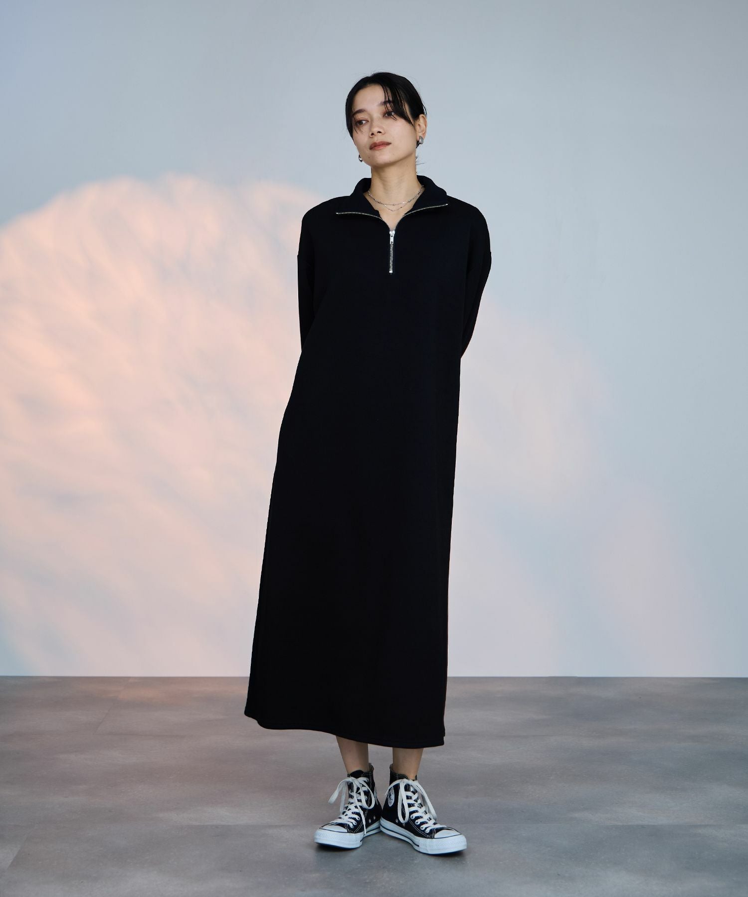 milli de l'air パフィバック ダンボールニット ハーフジップ