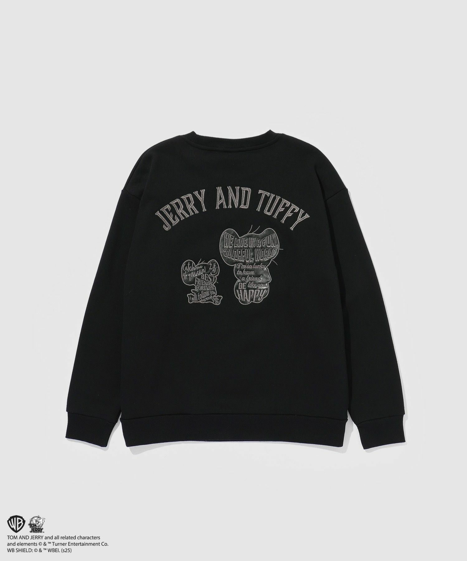 Tom and Jerry ジェリー タフィー 合皮刺繍トレーナー メンズ