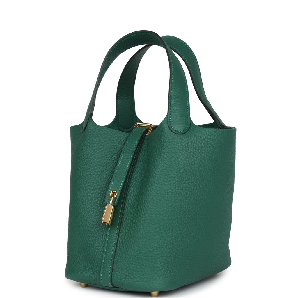 Hermes Picotin Lock 18 Vert Moyen Clemence Gold Hardware