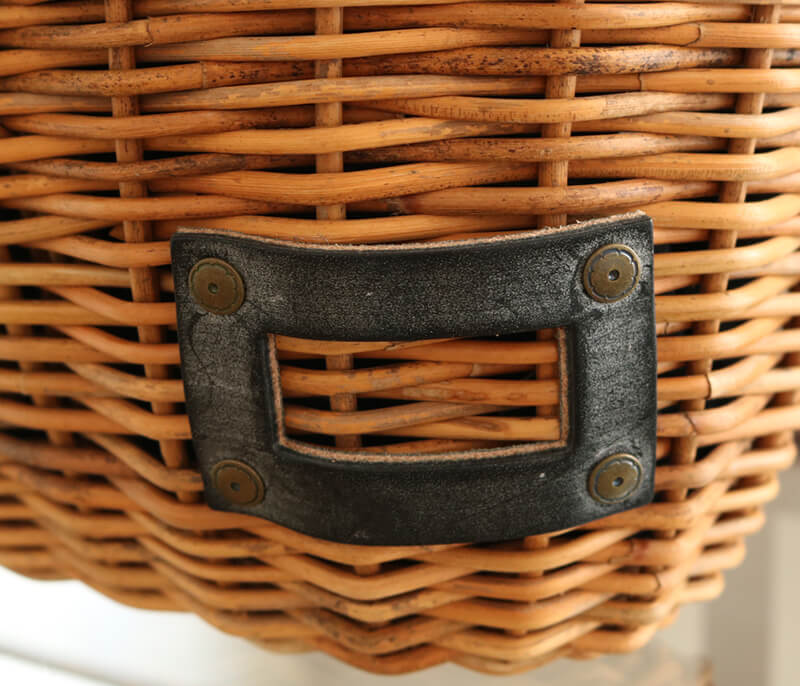 ebagos 「マルシェ」 ブライドルレザー×紅籐（リネン被せ） BLACK