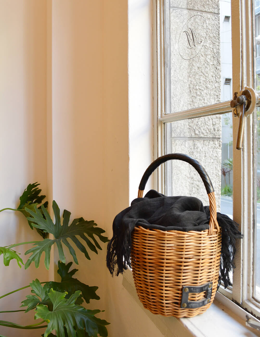 エバゴス 清涼 美品WAHAHA 紅籐 籠 カゴ 切替 トートバッグ エバゴス