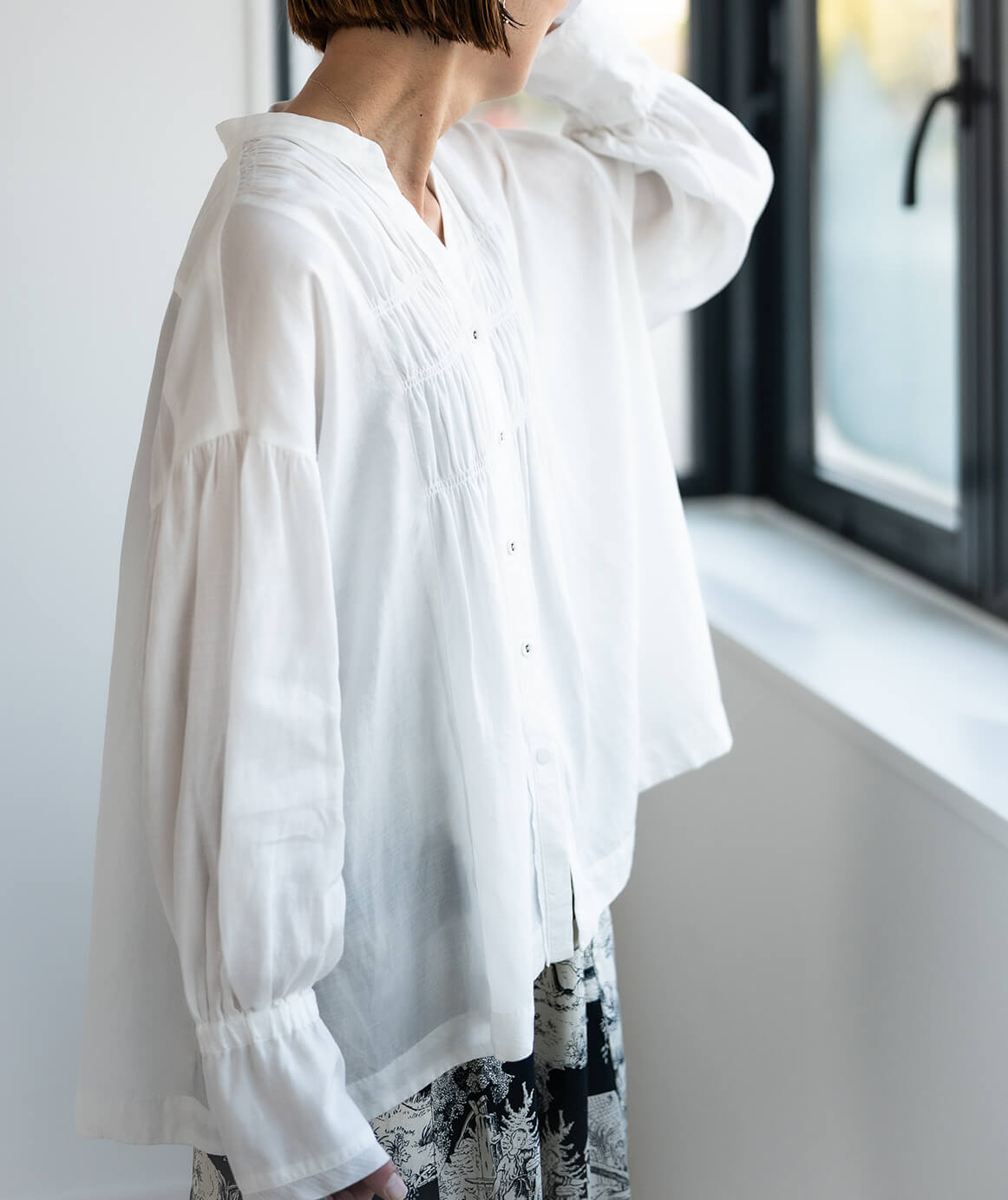 ハーブブラウス」「herb blouse」soutiencollar（ステンカラー