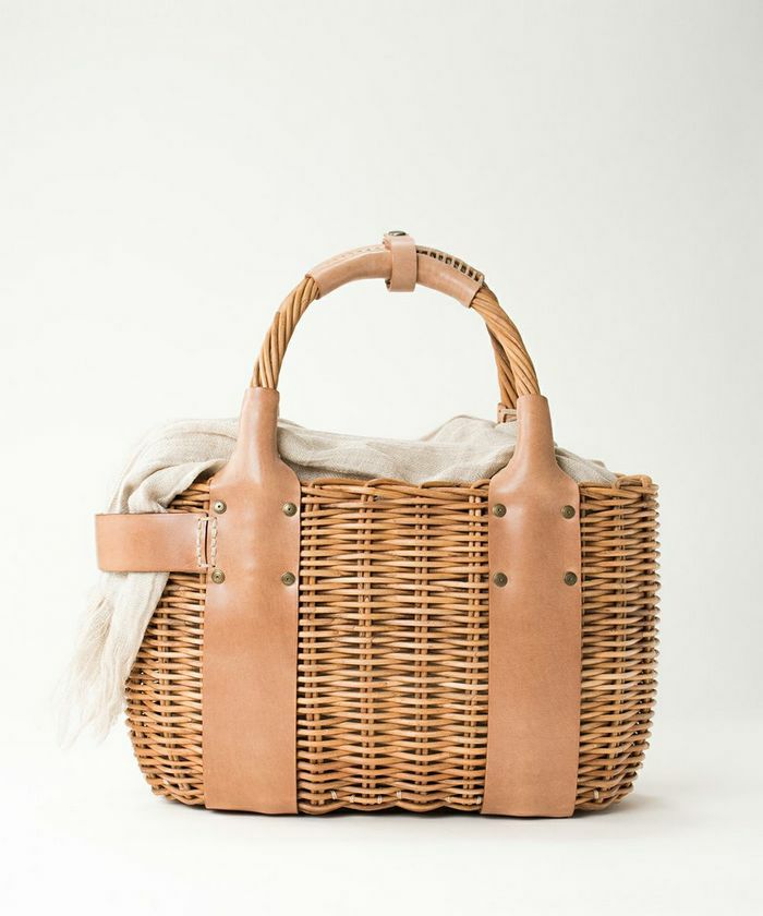 ebagos オイルショルダー トート型かごバッグ BEIGE エバゴス