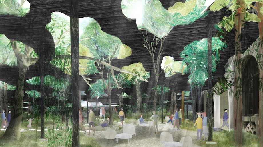 石上純也が設計するパビリオン〈木陰雲〉の下にレストラン「maison owl