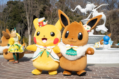 ピカチュウ＆イーブイがパーティ衣装に「ポケパーク カントー」限定