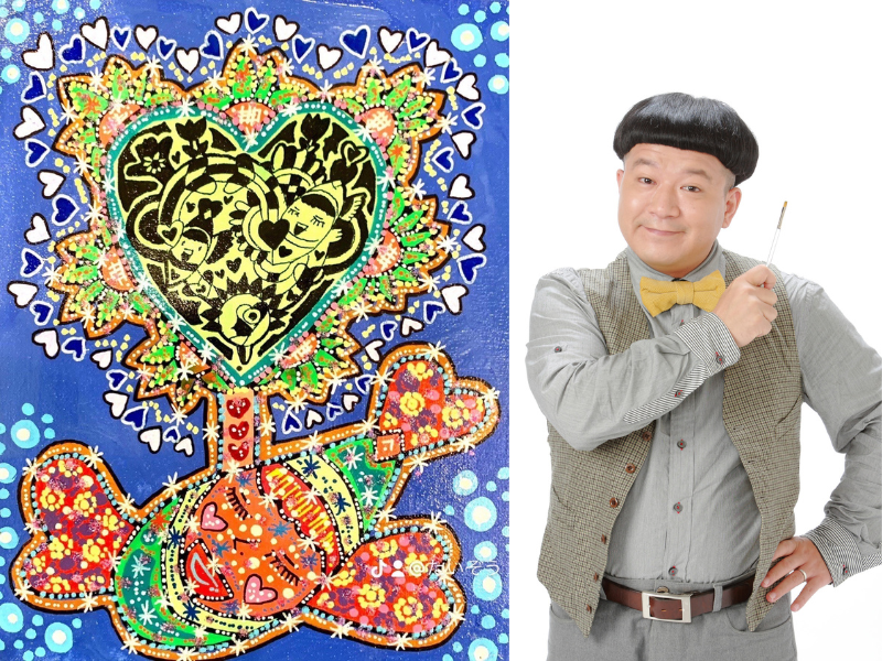 アーティスト・芸人“たいぞう”原画展にて、受注オーダー「あなたを描き