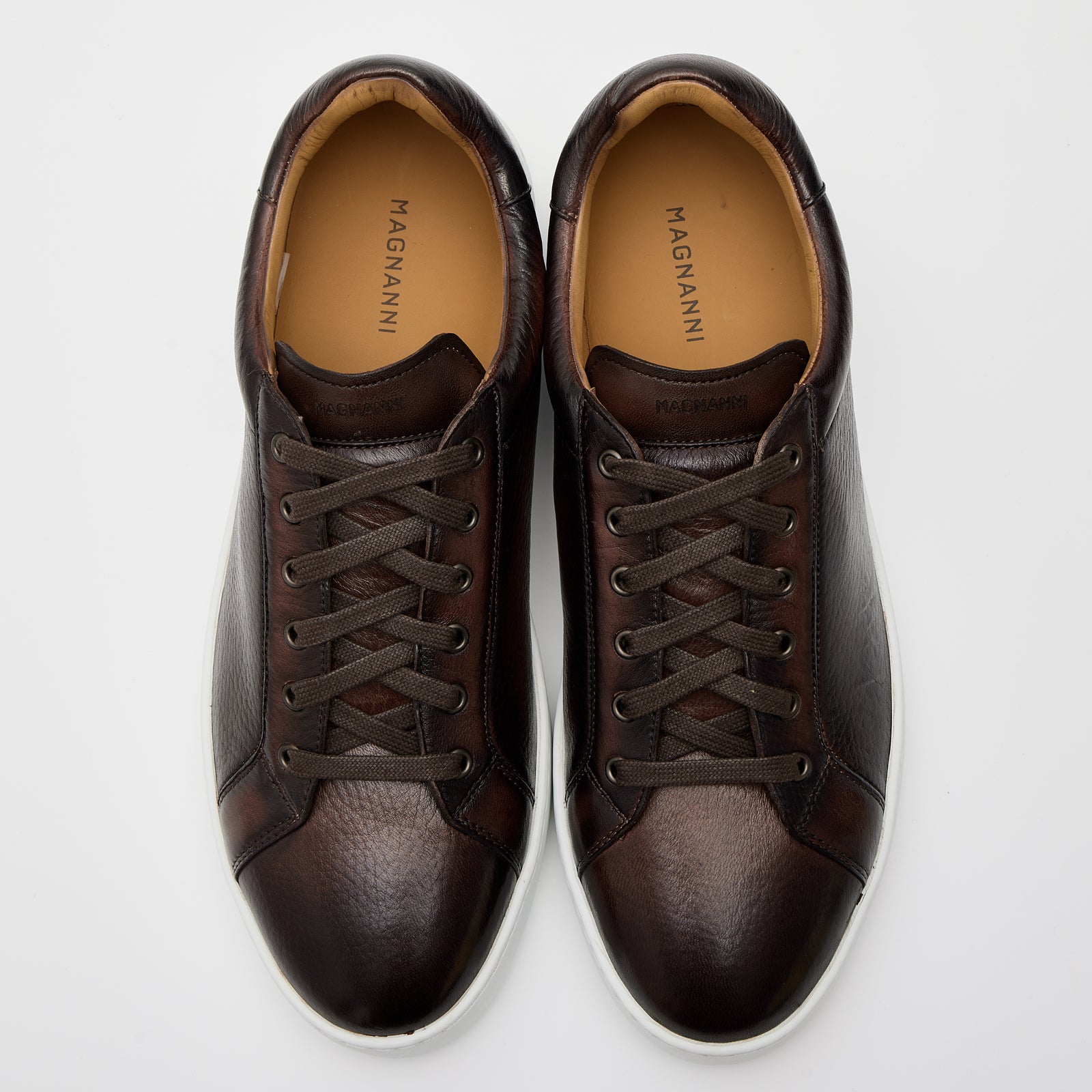 ディアスキンレザー カップソールスニーカー ダークブラウン | 25304