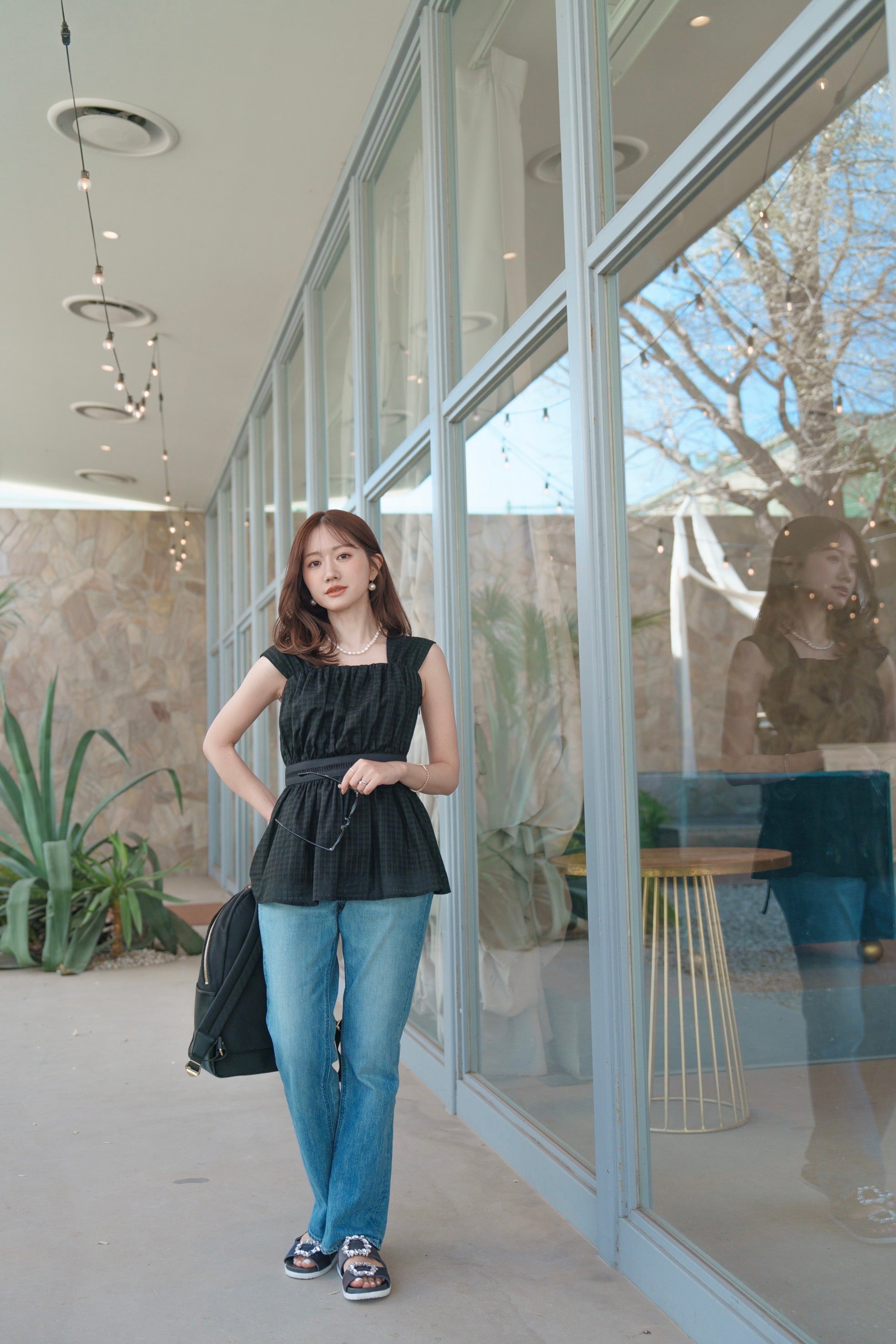 カラミチェックキャミソール【オーガニックコットン】 – Maison Echelle