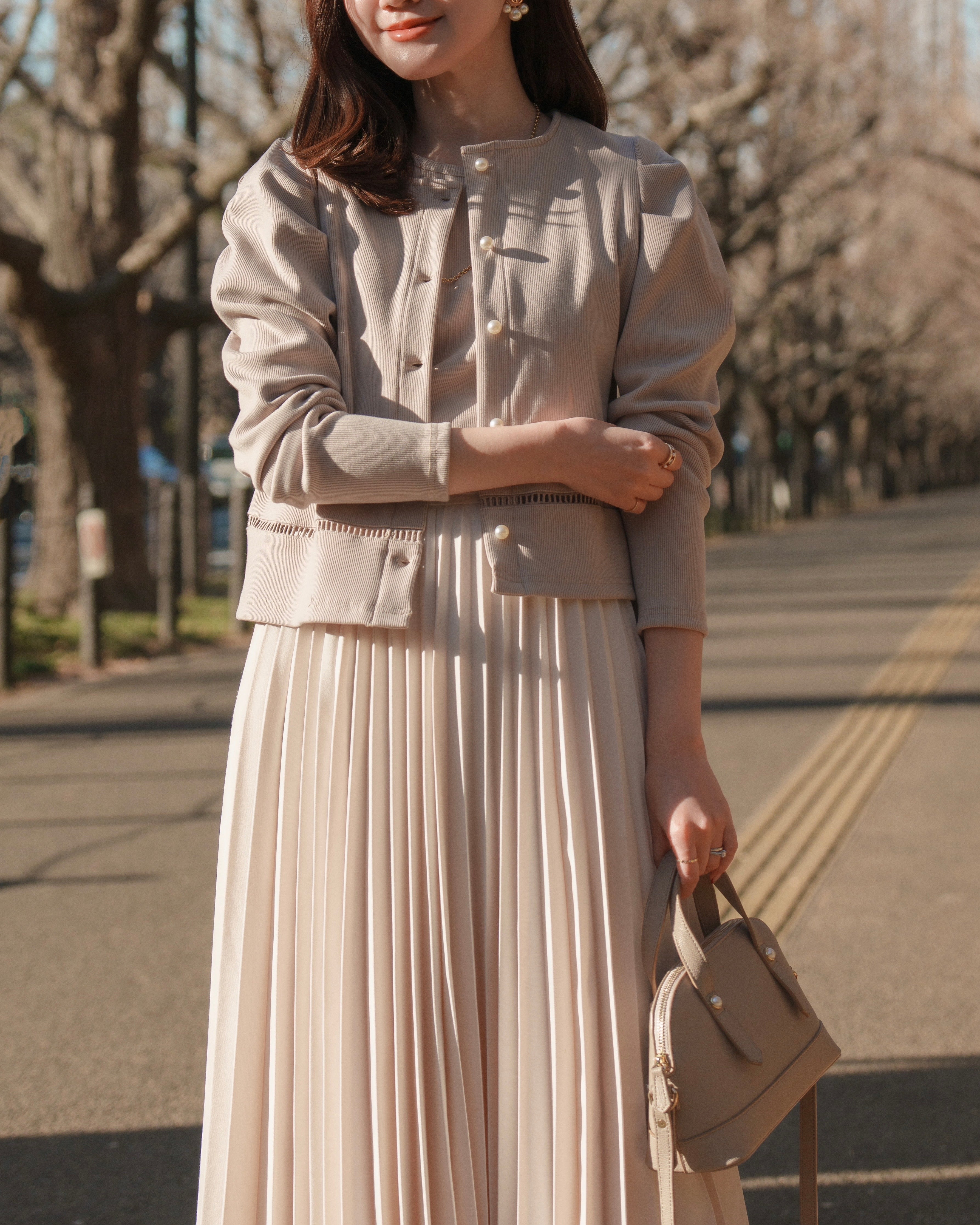 パールボタンリブカーディガン 【リサイクルポリエステル】 – Maison