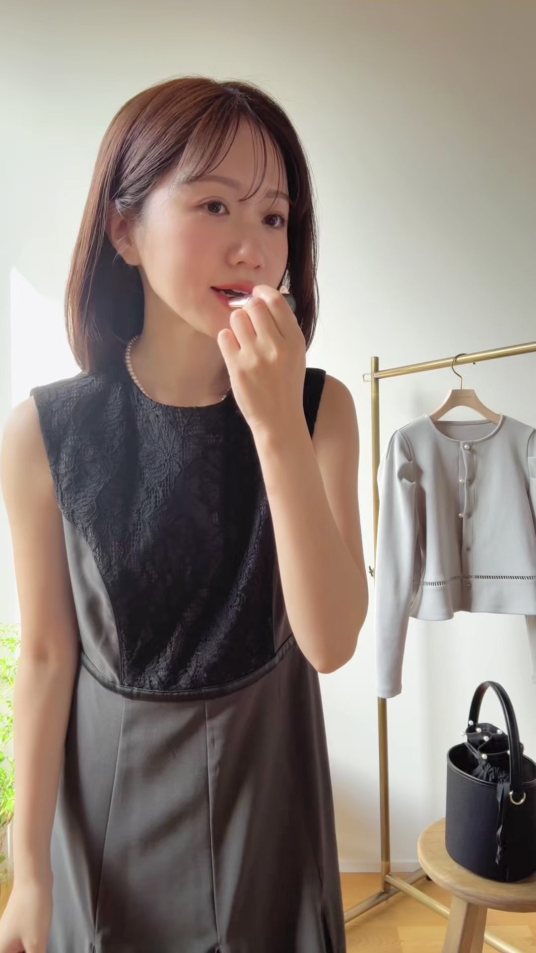 パールボタンリブカーディガン 【リサイクルポリエステル】 – Maison