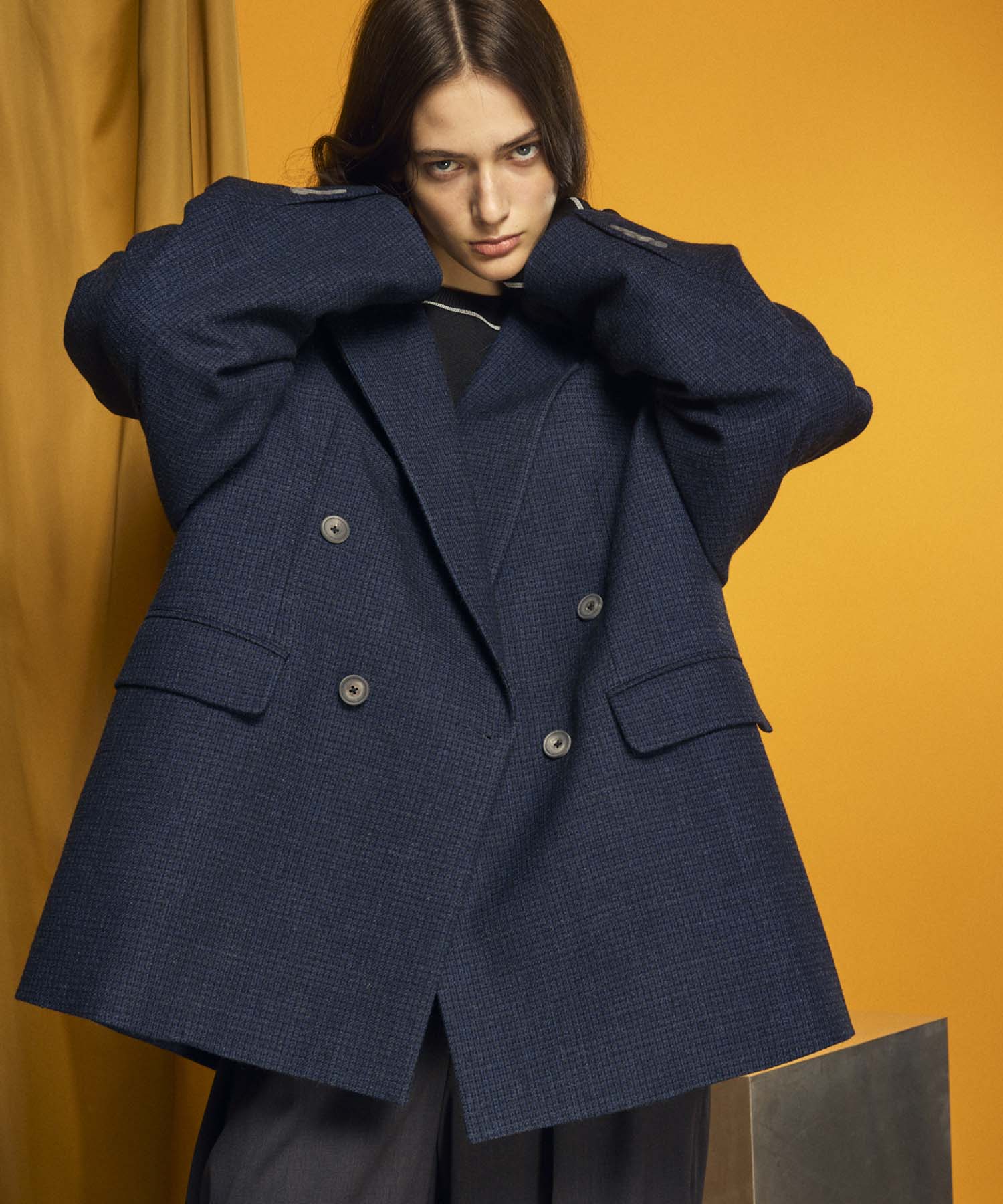 Italian Dead Stock Fabric】Prime-Over Double Breasted Jacket