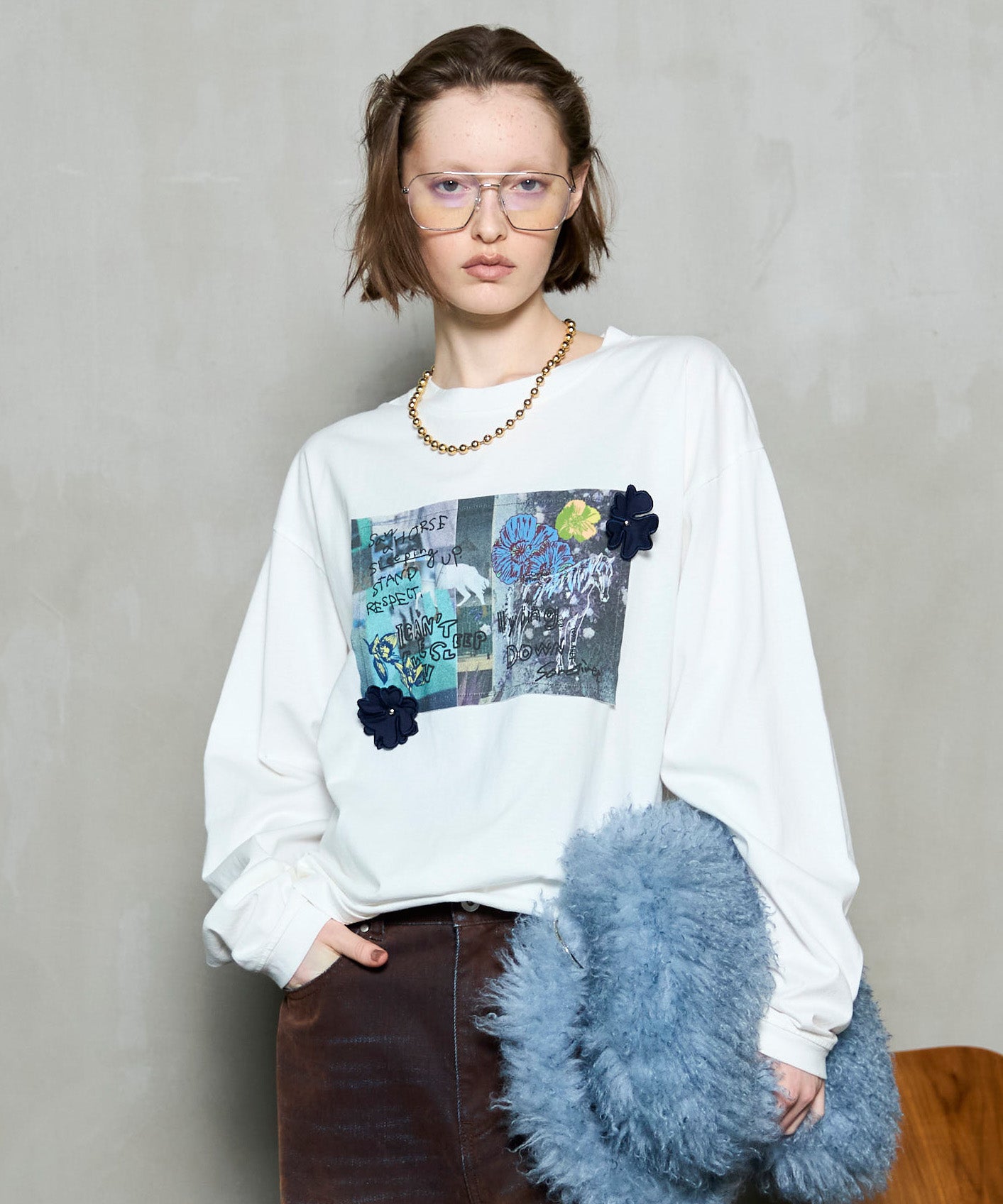 SALE】Garden Flower Photo Print Long Sleeve Tee