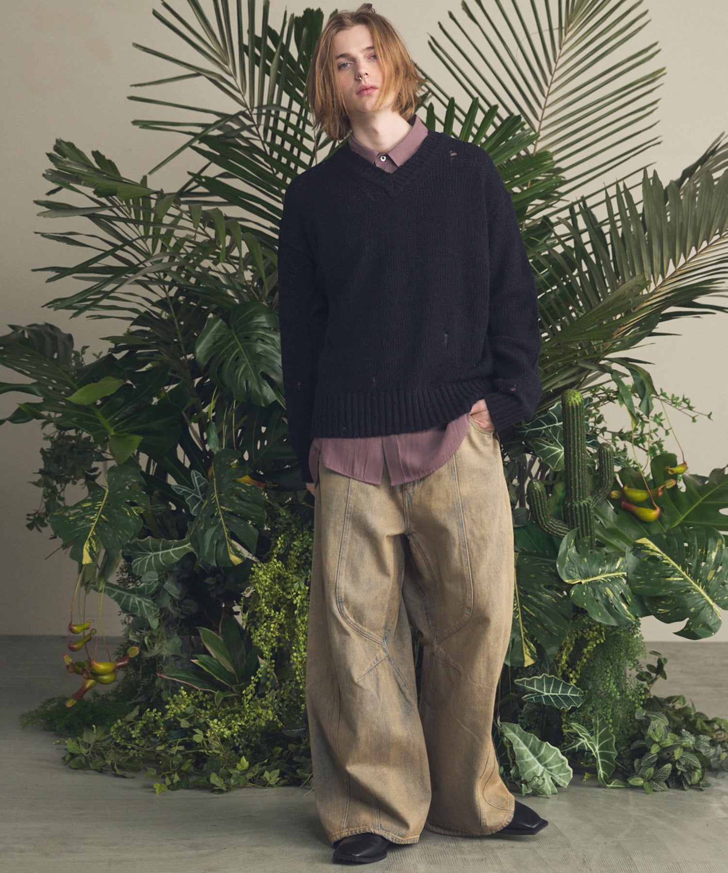 Three-Dimensional Cutting Denim Pants