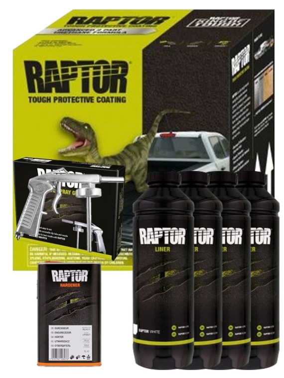 ホワイト【4L ガン付】U-POL RAPTOR LINER 正規品 ラプターライナー