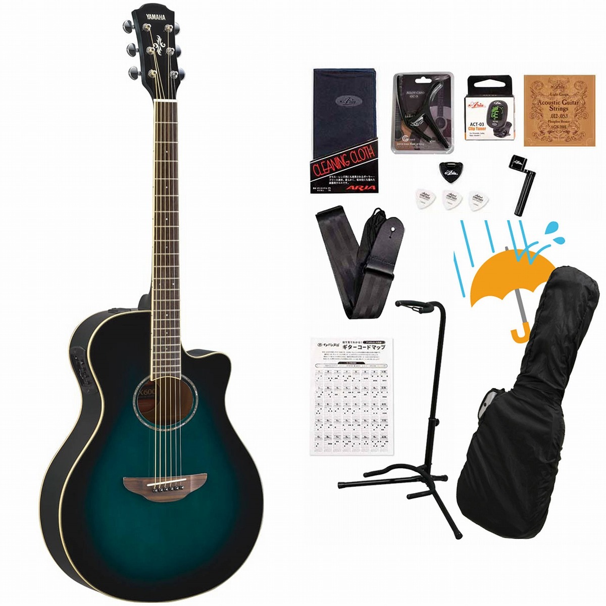 YAMAHA / APX600 OBB (Oriental Blue Burst) 【薄胴エレアコ】 ヤマハ