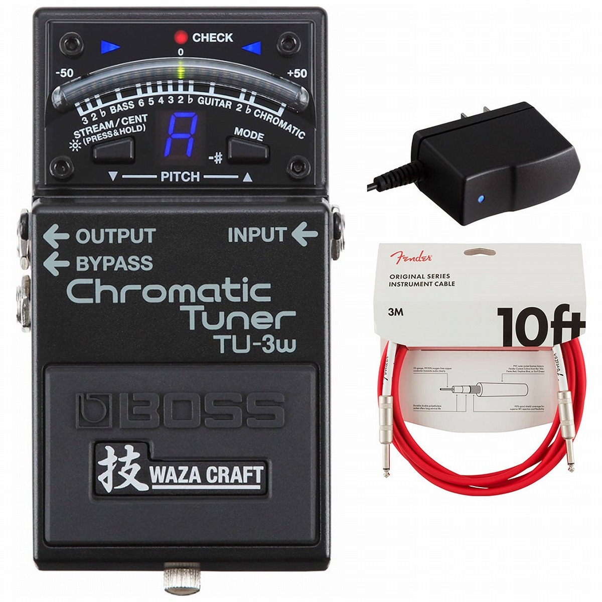 BOSS / TU-3W(J) Chromatic Tuner チューナー 純正アダプターPSA-100S2