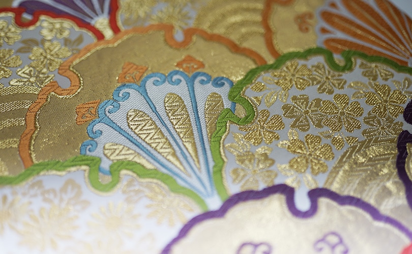 西陣織袋帯 正絹 （株）丸勇 ホワイト青海波 成人式 | 袋帯 | 京都西陣