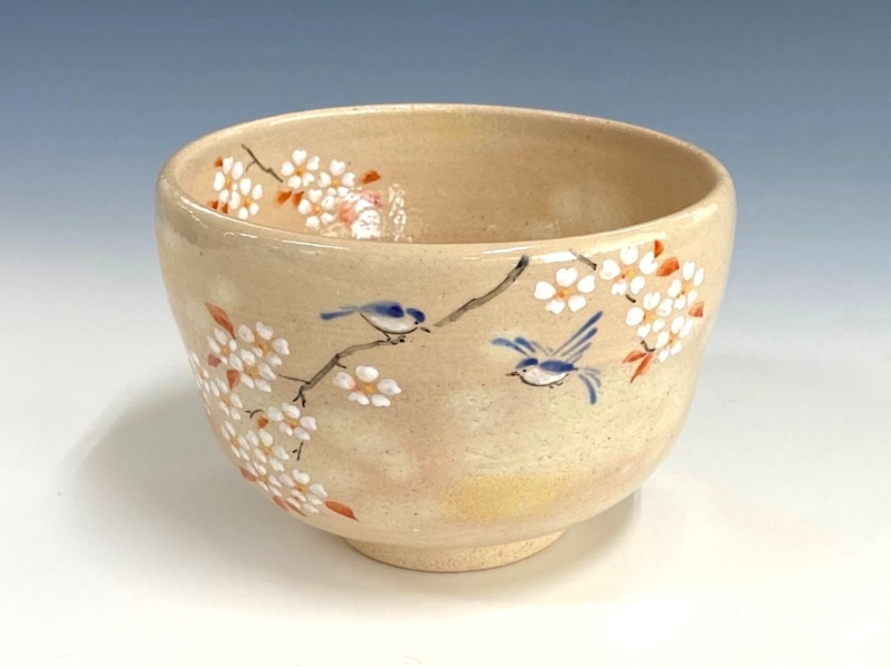 山桜に瑠璃鳥絵茶碗 | すべての商品 | 淡交社 茶道具と茶席のきもの