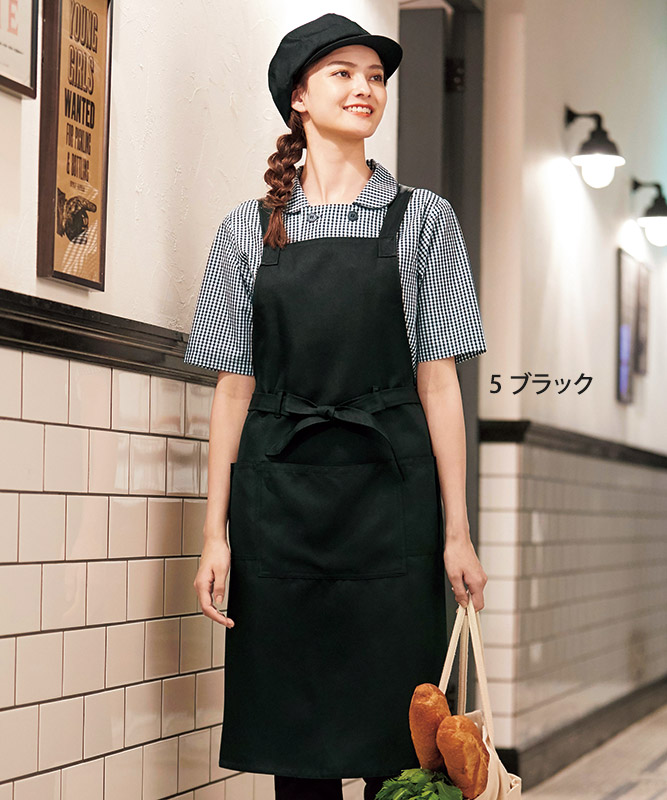 胸当てエプロン(無地)[KAZEN製品] APK494｜飲食店制服・フード